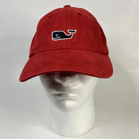 Vineyard Vines Classic Washed Baseball Hat Coral/Navy Whale - Picture 3 of 10